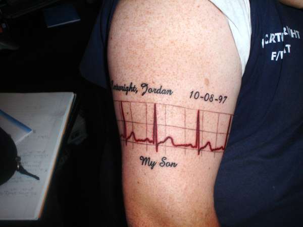 EKG arm band tattoo