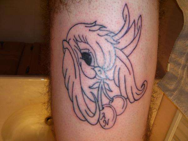 sparrow and cherries (unfinished) tattoo