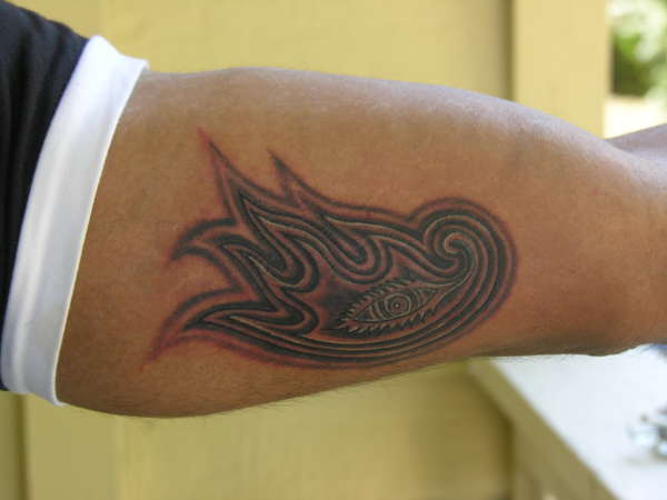 Flaming Third Eye tattoo