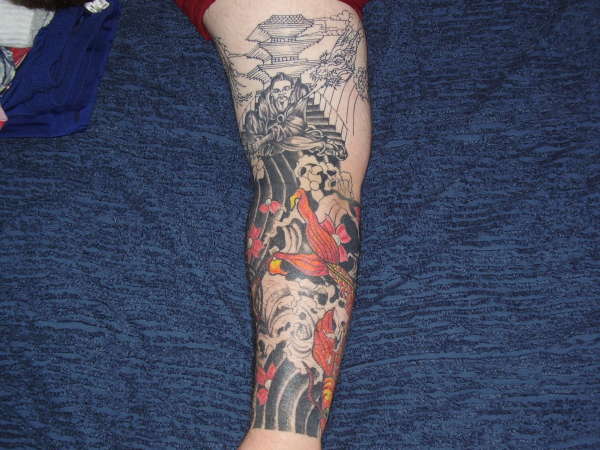 sleeve in progress tattoo
