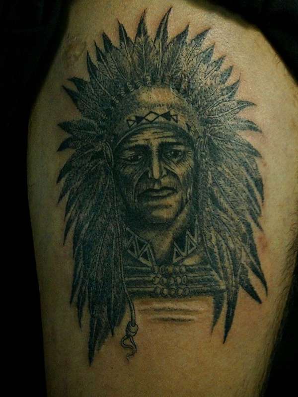 red indian tattoo