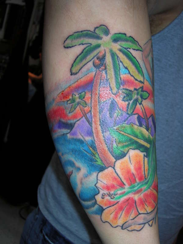 Palm Tree background tattoo