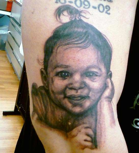 Portrait of baby girls tattoo
