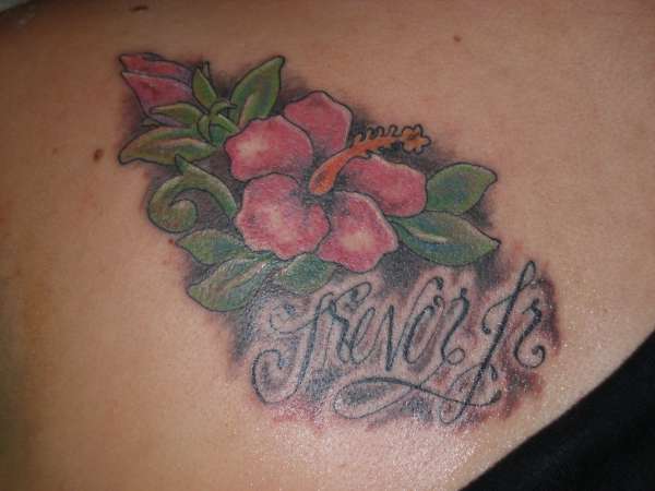 tropical flowers tattoo