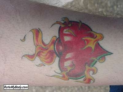 Flaming sacred tattoo