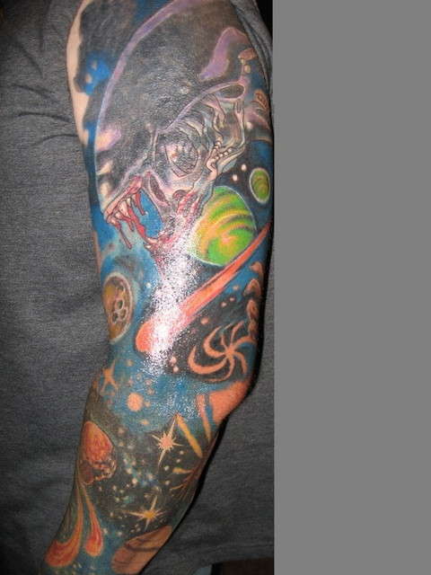 space sleeve. tattoo