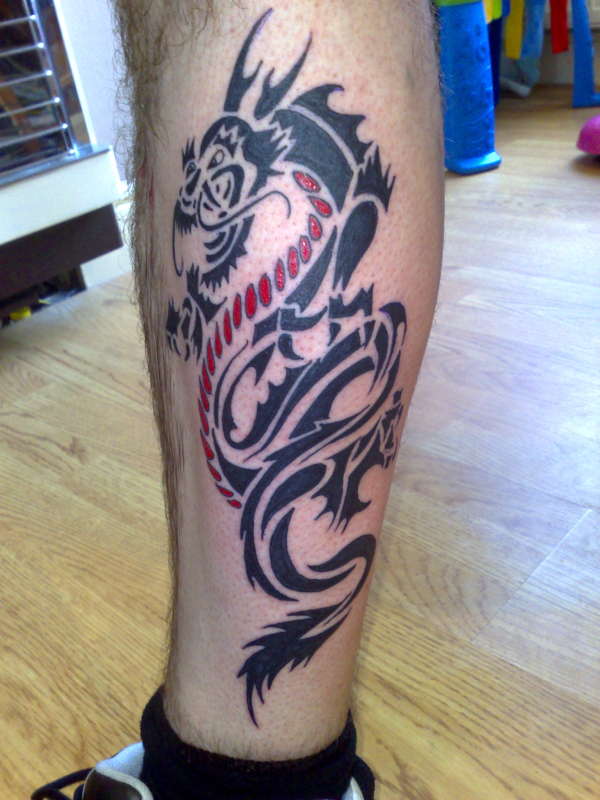 tribal dragon tattoo