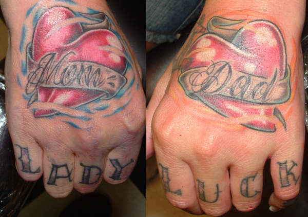 Mom and Dad's hand forever! tattoo
