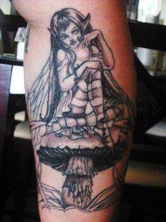 fairy on a shroom tattoo