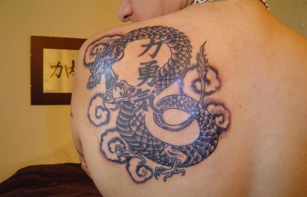 Dragon & Kanji tattoo