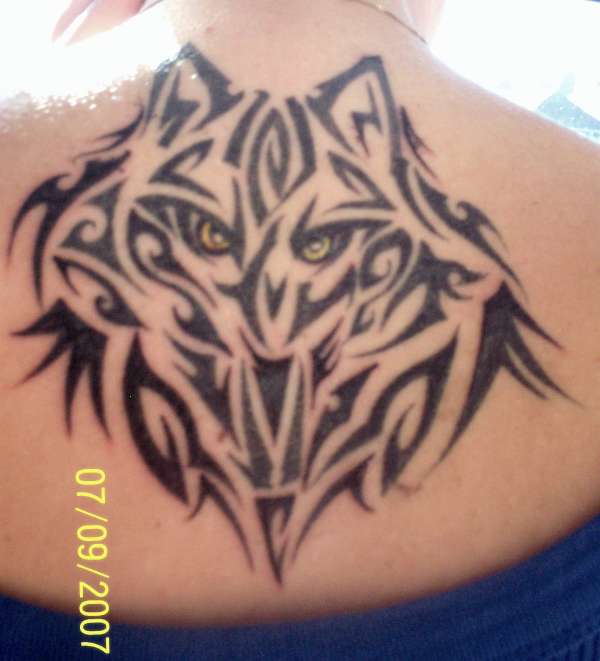 tribal wolf tattoo