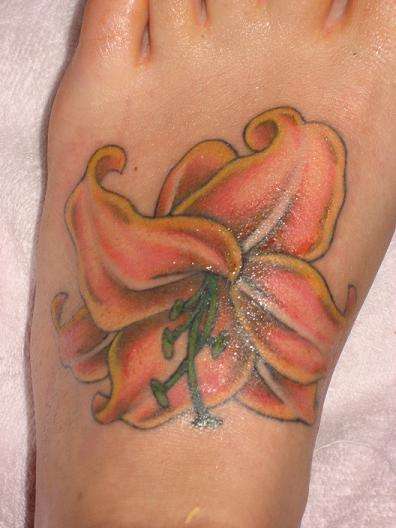 Flower on My Foot. tattoo