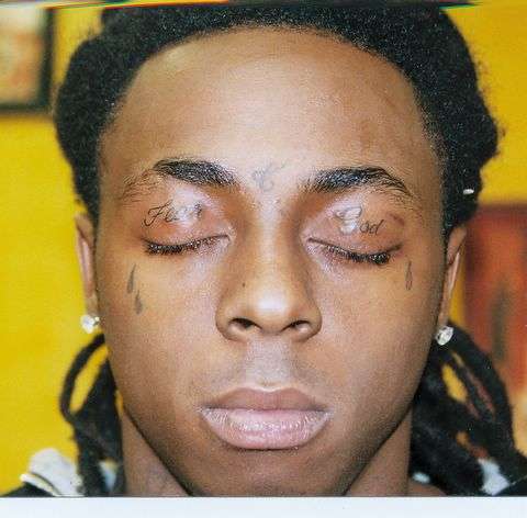 Lil Waynes eyelids tattoo