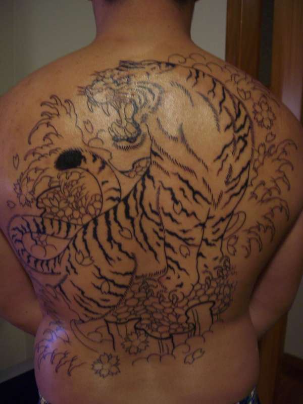 jap tiger back piece tattoo
