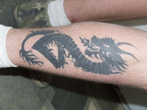 leg dragon tattoo