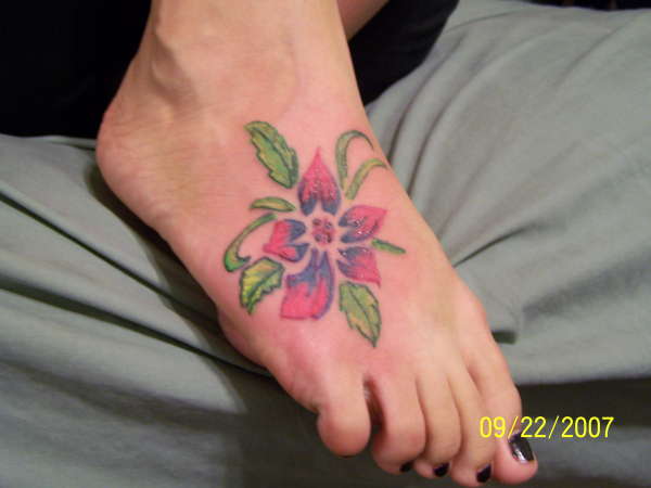 Foot Flower tattoo