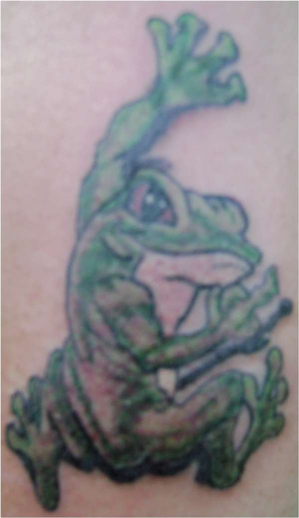 Four fingered frog tattoo