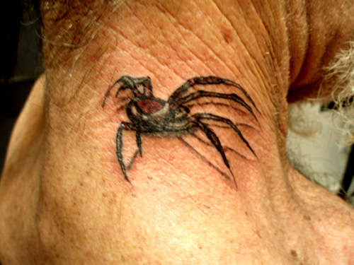 Spider on Neck tattoo