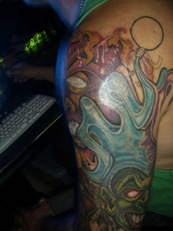 joker & brain tattoo
