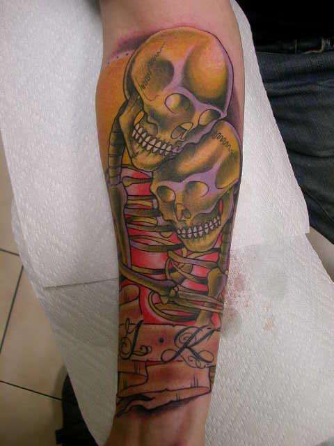 Skeletal Embrace tattoo