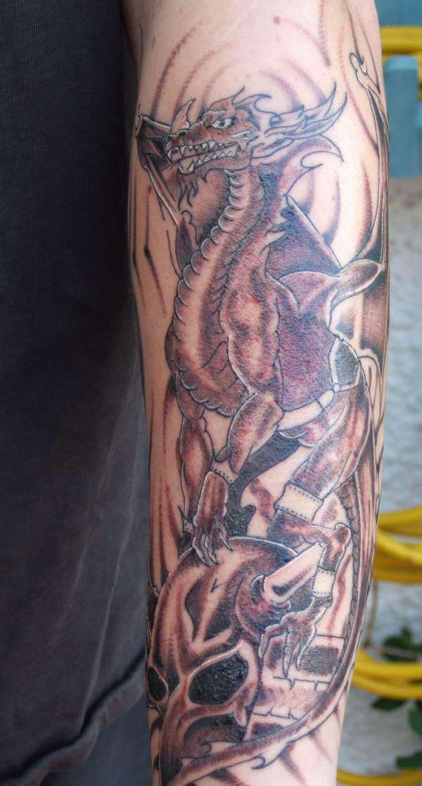 LEFT ARM DRAGON tattoo