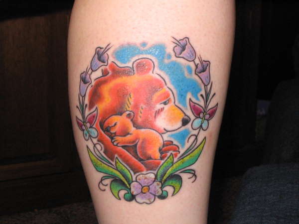 mama bear and cubs tattoo