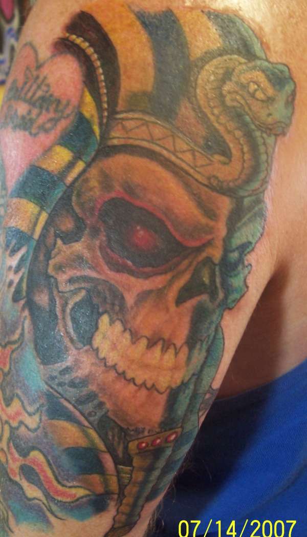 King Tut Skull tattoo