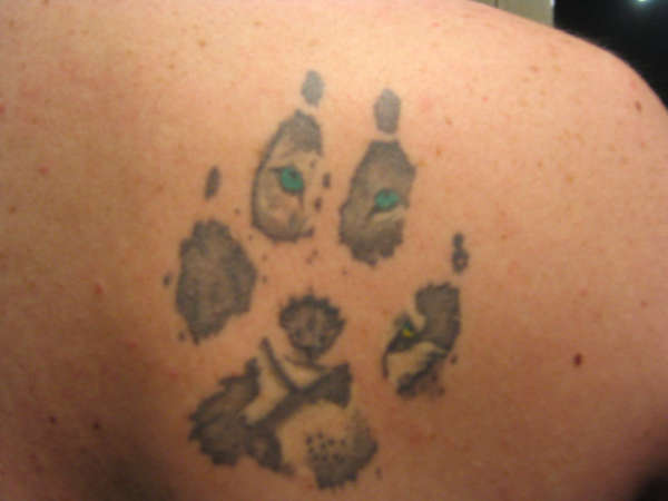 Wolf  foot print tattoo