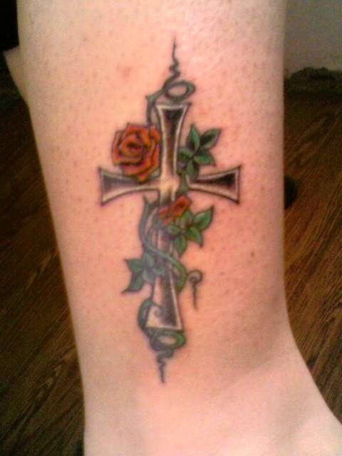 my rose cross tattoo