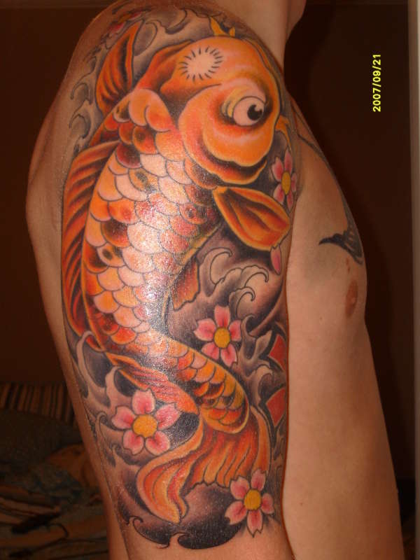 finished Koi fish tattoo