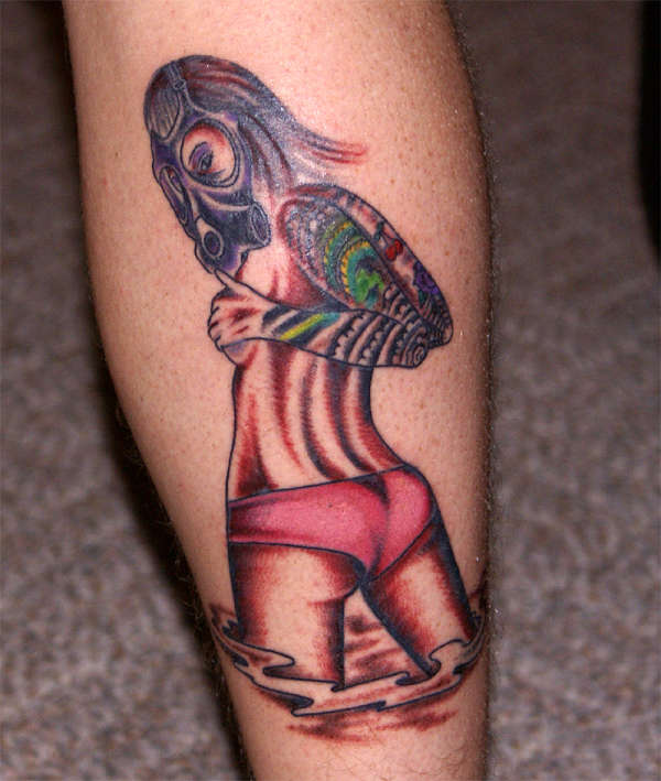 gas mask girl tattoo