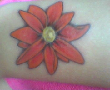 Red Passionflower tattoo