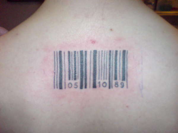 Barcode with Date Of Birth tattoo