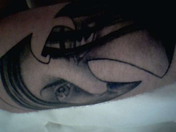 WU-TANG WINGS WITH WOMENS FACE INSIDE. tattoo