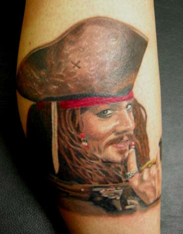 Jack Sparrow Portrait tattoo