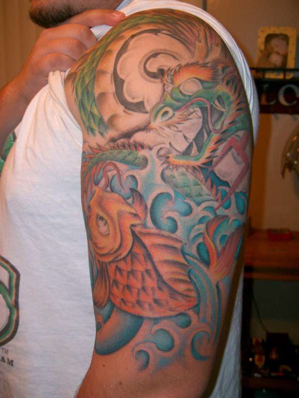 KOI AND DRAGON tattoo