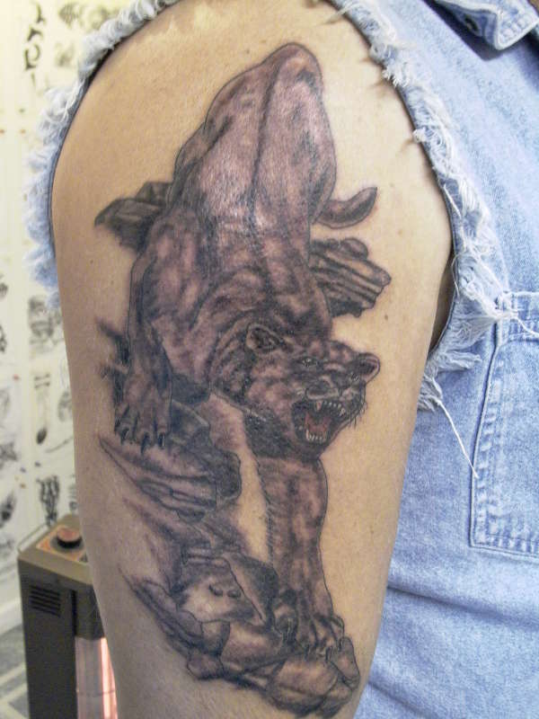black n gray panther tattoo