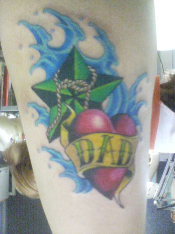 dad-left calf tattoo