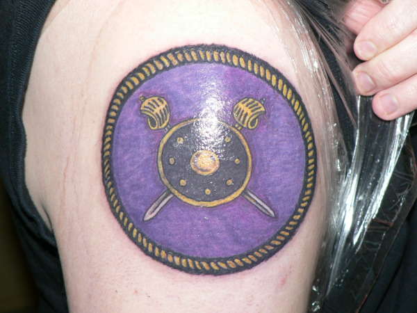 Viking Shield and swords tattoo