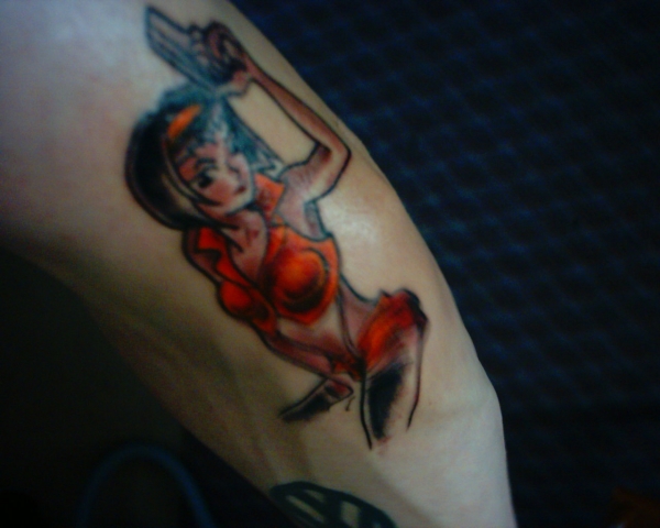 anime woman tattoo