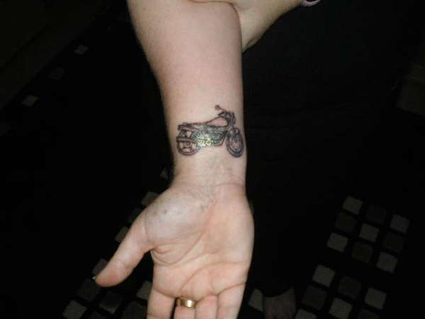 Bike tattoo on wrist tattoo