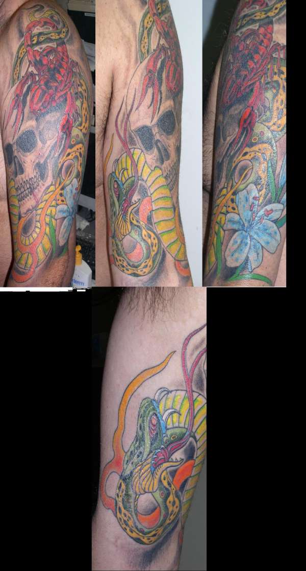 Snake Skull Scorpion tattoo