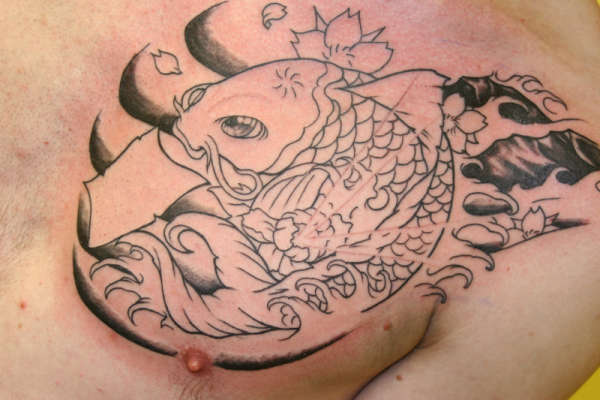 Koi outline tattoo