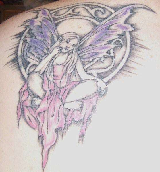 Fairy cover-up tattoo