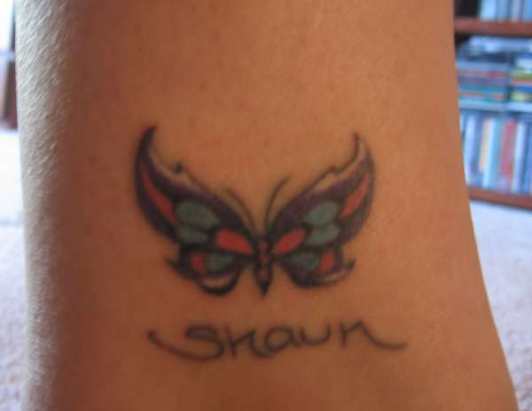 Butterfly & name tattoo