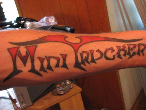 MiniTrucker (left forearm) tattoo
