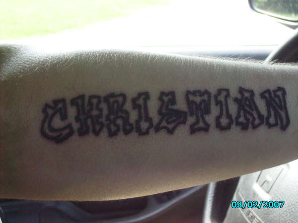 My sons name tattoo