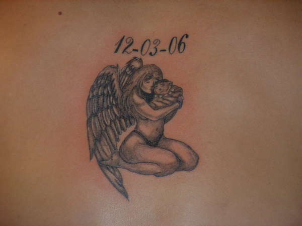 angel with baby tattoo