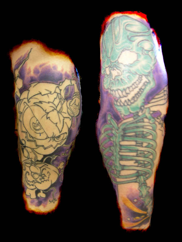 Halloween Leg Piece 2 tattoo