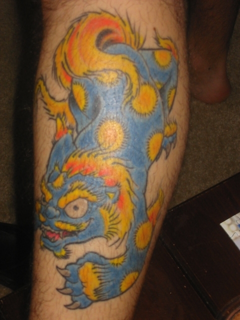 Foo dog tattoo